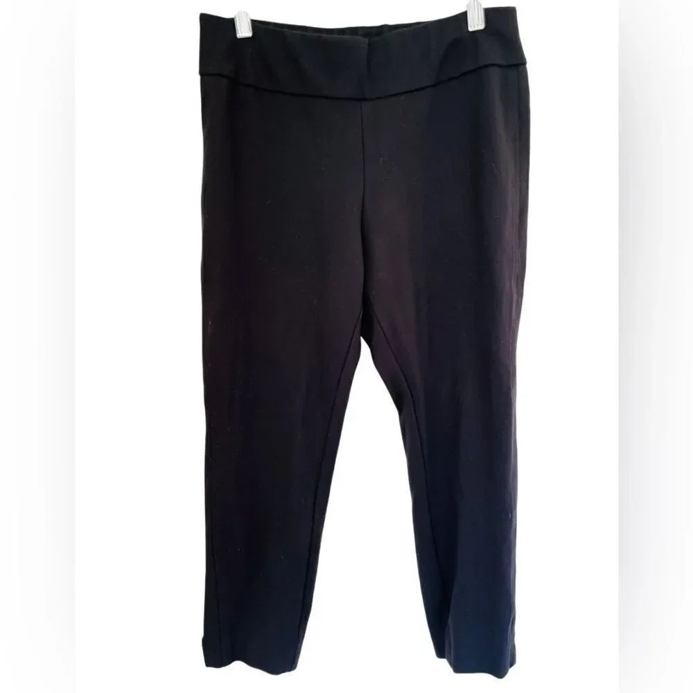 EXPRESS black pull on elastic waistband Ponte knit pants size M Petite.